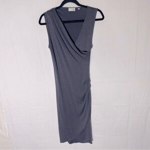Aritzia Wilfred Free Grey Sleeveless Faux Wrap Front Dress S